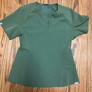 Figs dark olive scrub set